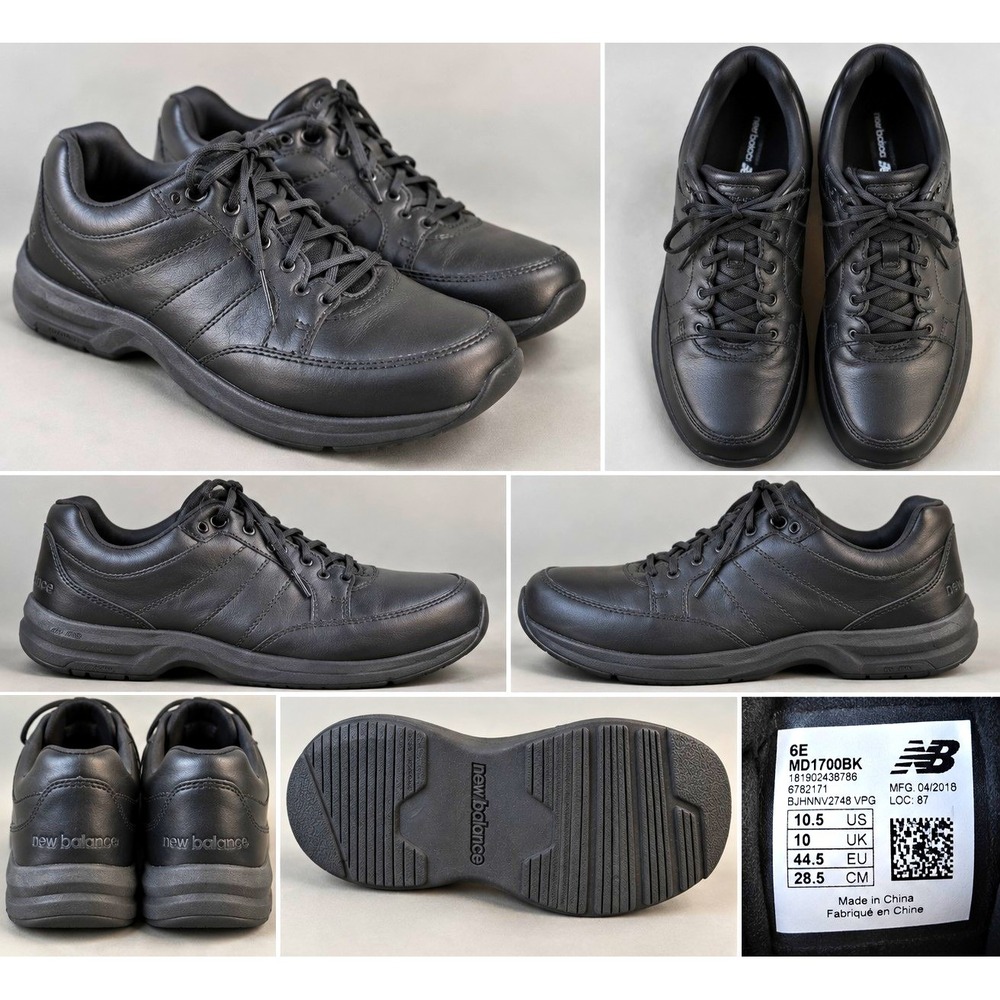 New Balance 1700 MD1700BK Mens Black Leather Lace Up Low Top Sneaker 6E